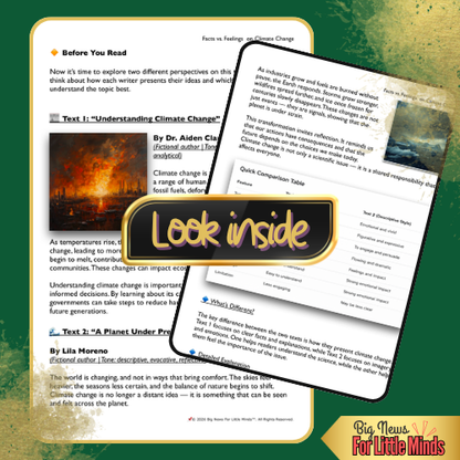 Earth Day Reflection: Compare & Contrast Climate Change: Facts vs Feelings (Package)