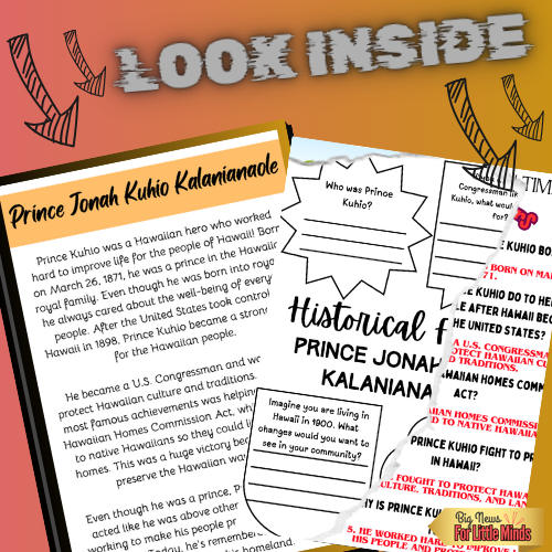Who Was Prince Jonah Kuhio Kalanianaole? Lesson Package for Kids in March!