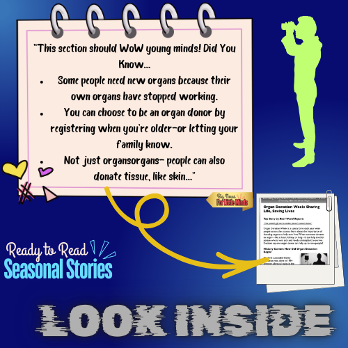 Organs That Heal, Hearts That Give: Organ Donation Week Article Package for Kids!