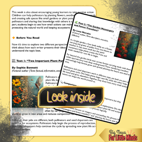 Plant Partners: Pollinators vs. Seed Dispersers Comparing Texts for Pollinator Week