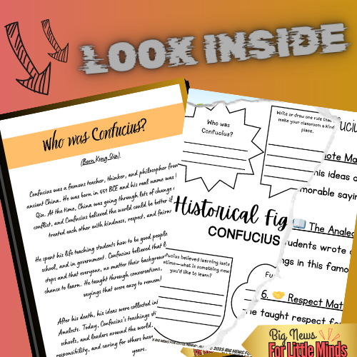 Who was Confucius (Kong Qui)? Life & Legacy Explained with Activities & Prompts! Pack