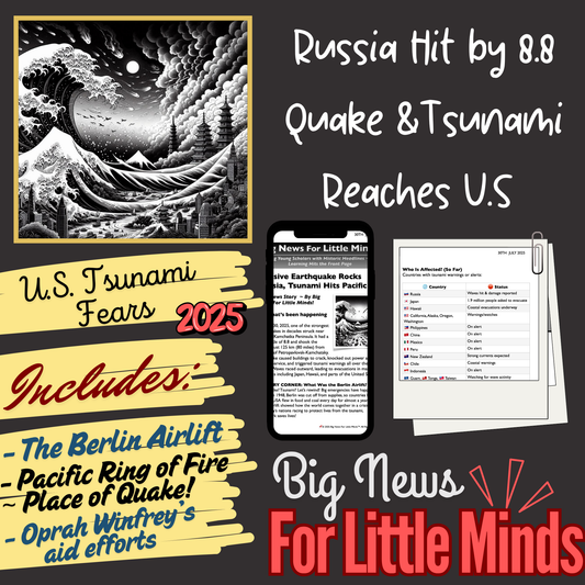 Massive Earthquake Rocks Russia, Tsunami Hits US & the Pacific: Kids' Article Pack!