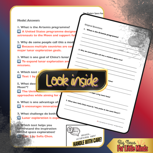 Compare & Contrast: USA vs China: The Modern Space Race: Texts, Worksheets & Answers)
