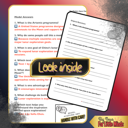 Compare & Contrast: USA vs China: The Modern Space Race: Texts, Worksheets & Answers)