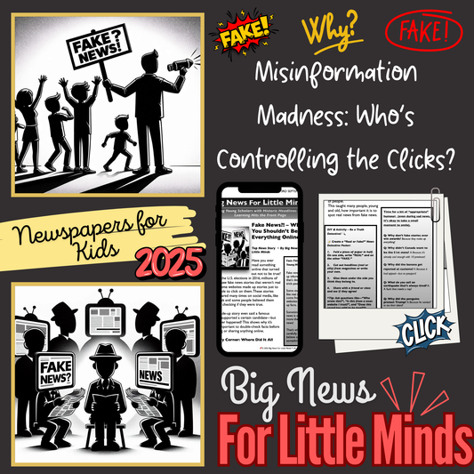 Fake News Alert: Think Before You Click! Kids Article Package with Freebie Worksheets