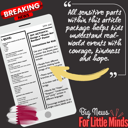 Shock Strike: Iran Attacks US Base in Middle East: Kids Article Pack & Freebies x2!