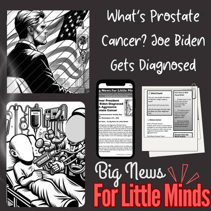 Joe Biden’s Prostate Cancer Diagnosis: Kid-Friendly Article Pack with Freebies x2 to Fill-in (Worksheet) Complete Lesson!