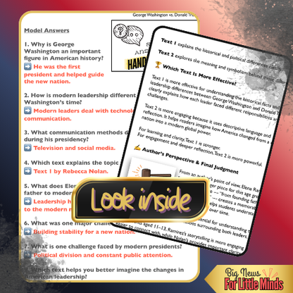 Washington vs. Trump, America at 250 Years! Compare & Contrast Texts & Worksheets