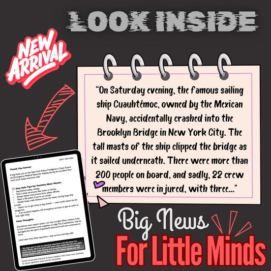 Mexican Navy Ship Crashes into Brooklyn Bridge: Kids Article Pack & Freebies x2 & More as Bonus!