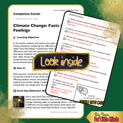 Earth Day Reflection: Compare & Contrast Climate Change: Facts vs Feelings (Package)