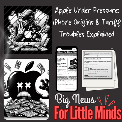 Apple Faces Trouble Over Trump’s Tariffs: Kids Article Pack & Freebies to Fill-In! 2025 Tariffs