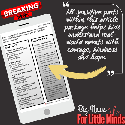 US Bombs Iran Nuclear Sites & Helps Israel 2025! Kids Article Pack & Freebies x2