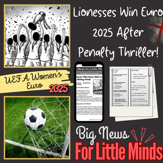 England’s Lionesses Triumph at Euro 2025 After Penalty Thriller! Article Pack with Freebie Worksheets!
