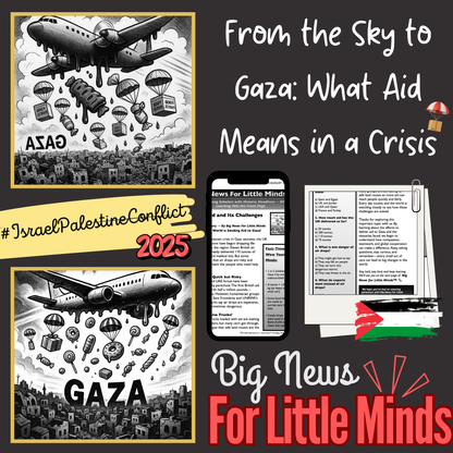 How Aid Reaches Gaza: A True Story for Kids & Freebie Worksheets in Article Pack