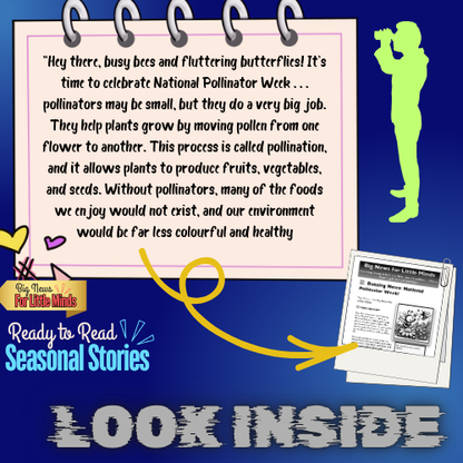National Pollinator Week: Kids Article Package with FREE Worksheets & Activities