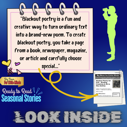 What Is Blackout Poetry? National Poetry Month Special Pack for Kids & Freebies!