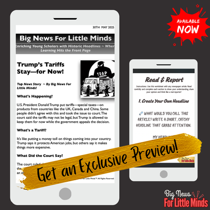 Tariffs Approved for Now by Court: Trump’s Trade War Explained for Kids...Article Pack & Two Freebies for Class!