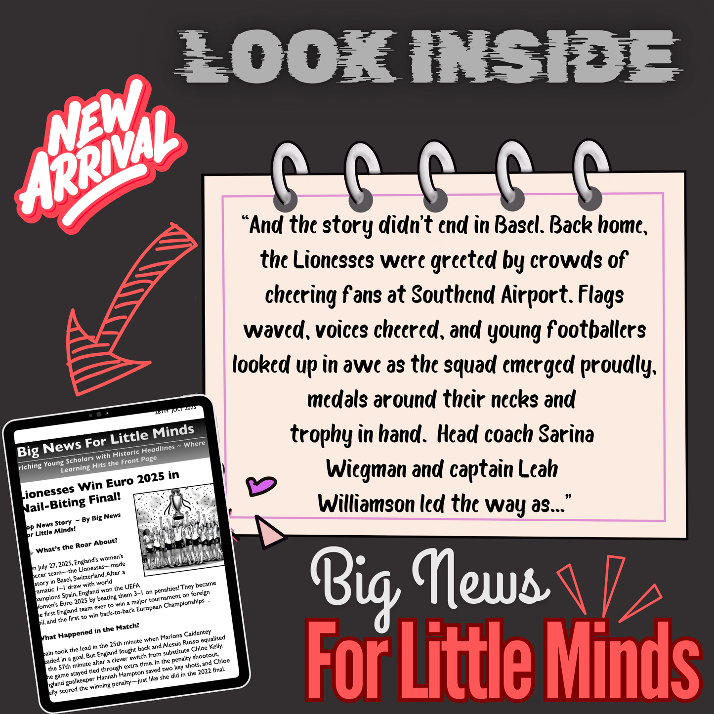 England’s Lionesses Triumph at Euro 2025 After Penalty Thriller! Article Pack with Freebie Worksheets!