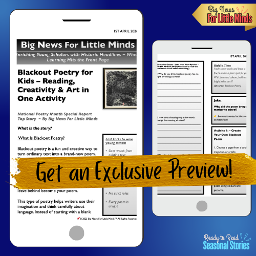What Is Blackout Poetry? National Poetry Month Special Pack for Kids & Freebies!