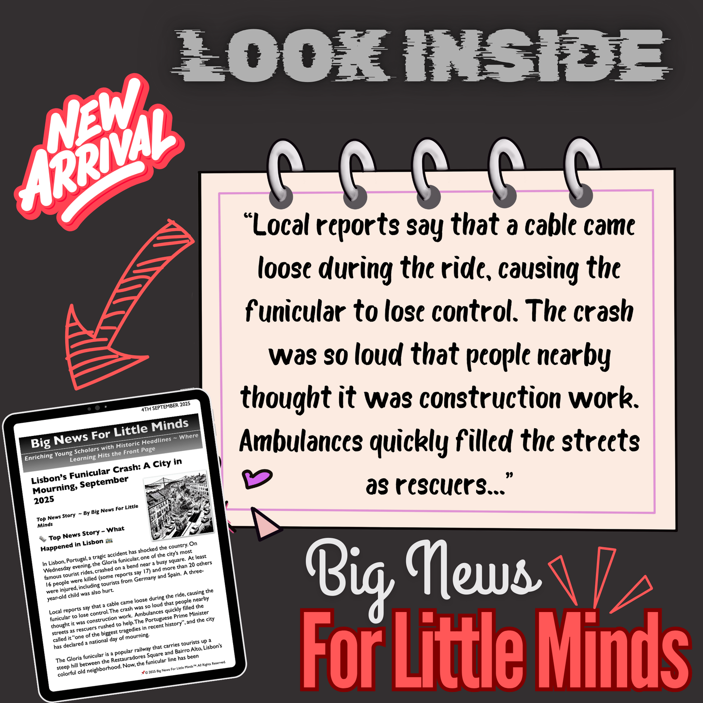 Lisbon Funicular Crash 2025, What are Funiculars? Kids Article Package & Freebies!