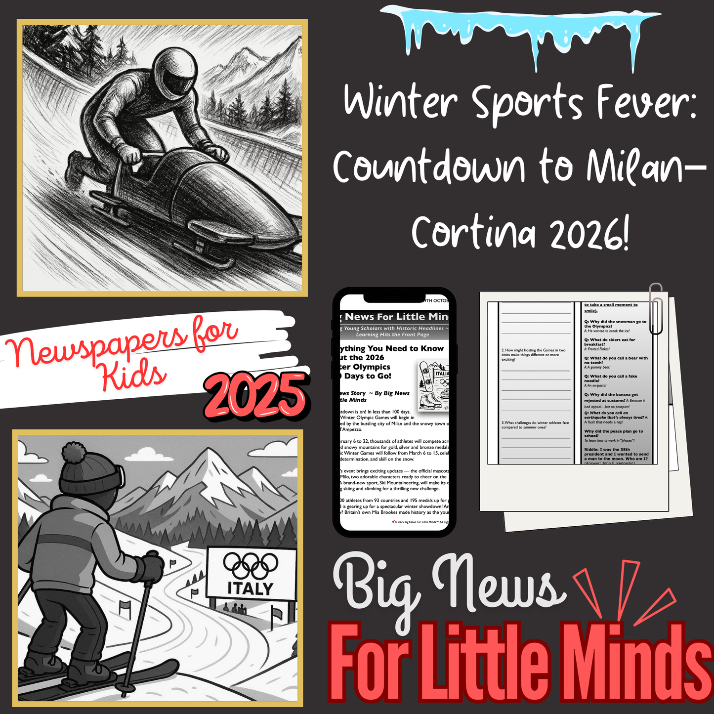 2026 Winter Olympics Kids Article Pack on this Upcoming Event! (Freebies included!)