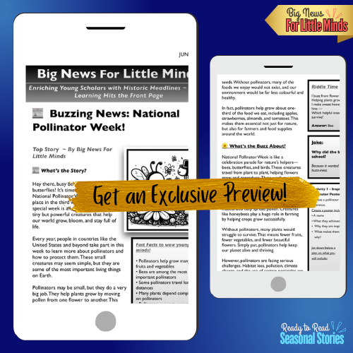 National Pollinator Week: Kids Article Package with FREE Worksheets & Activities