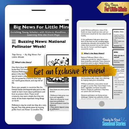 National Pollinator Week: Kids Article Package with FREE Worksheets & Activities