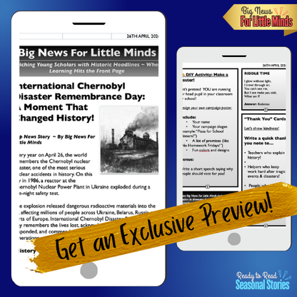 Chernobyl Remembrance Day: History, Hope & Safety in Kids Article Pack!