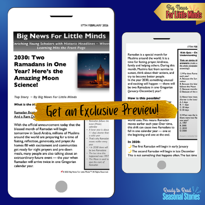 2030: Two Ramadans in One Year? Kids Informational Pack with Prompts & Activities!