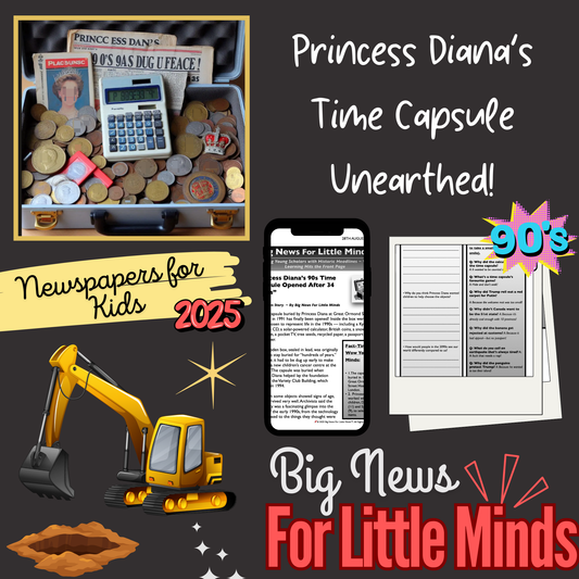 Princess Diana’s Forgotten Time Capsule Found: Newspaper & Freebie Worksheets