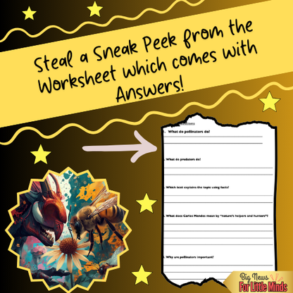 Text Comparison & Worksheet: Pollinators vs Predators: National Pollinator Week!