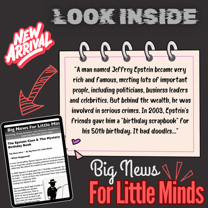 Epstein Case Explained Without Exact Details (for Kids!) Article Pack with Freebies