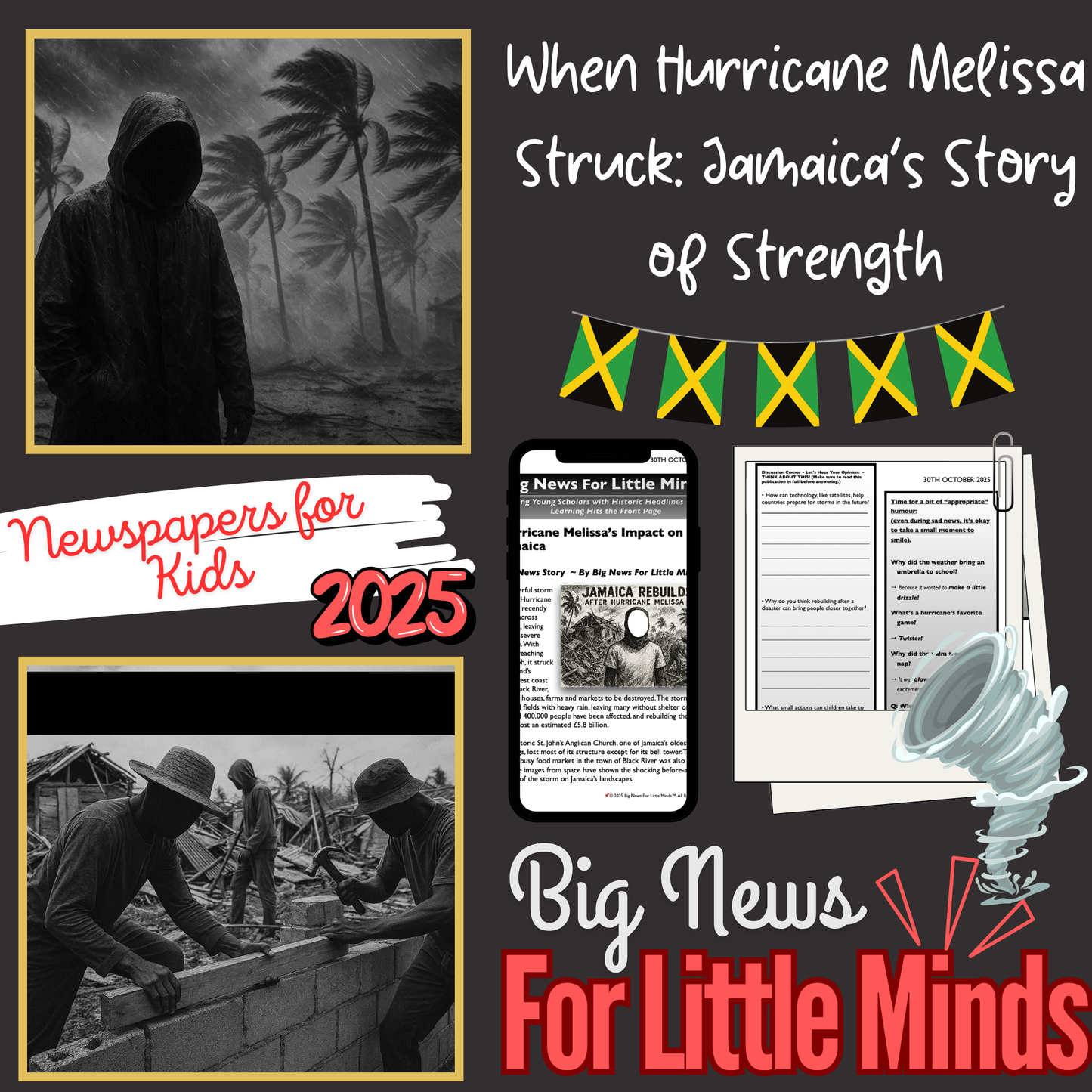 Hurricane Melissa’s Impact on Jamaica: Kids Article Package with Worksheets