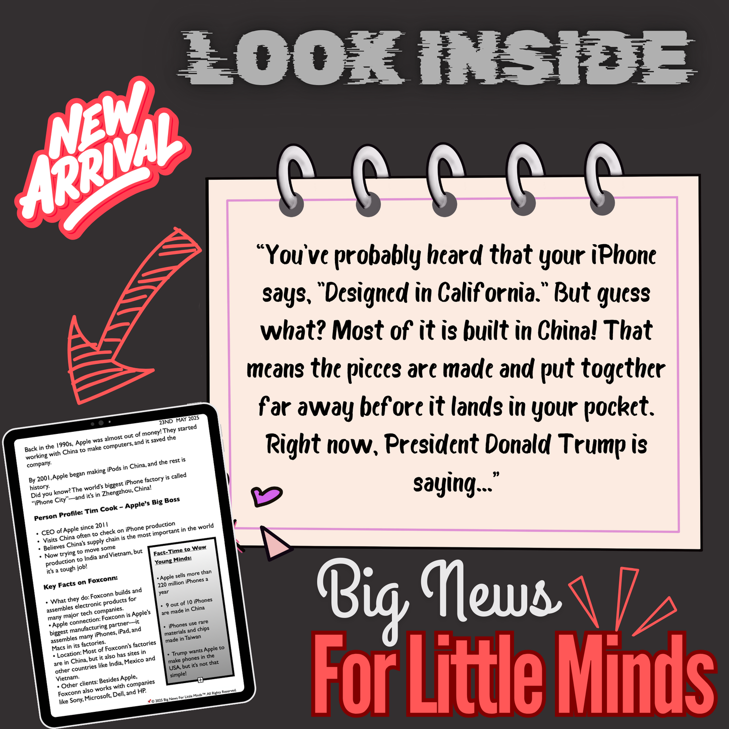 Apple Faces Trouble Over Trump’s Tariffs: Kids Article Pack & Freebies to Fill-In! 2025 Tariffs