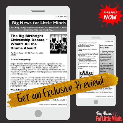 Trump’s Birthright Citizenship Order ~ Explained to Kids in Article Pack with Freebies!