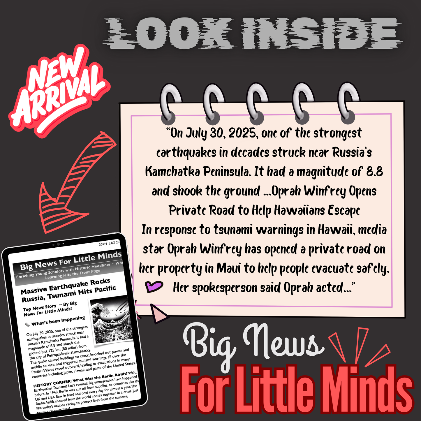 Massive Earthquake Rocks Russia, Tsunami Hits US & the Pacific: Kids' Article Pack!