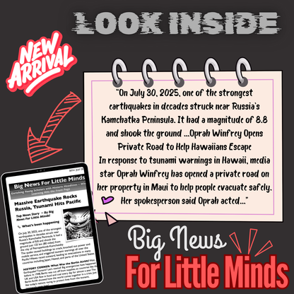 Massive Earthquake Rocks Russia, Tsunami Hits US & the Pacific: Kids' Article Pack!