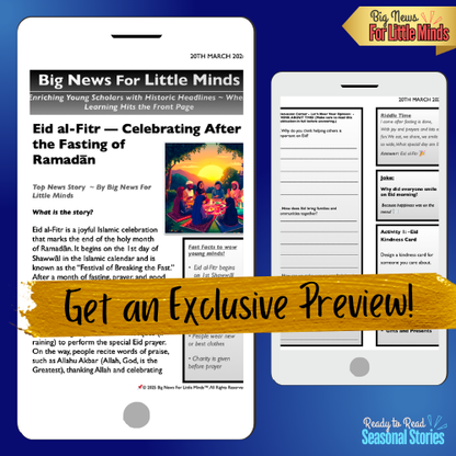 What is the Special Day Called Eid? Eid al-Fitr Revealed in Kids Article Pack & Freebies