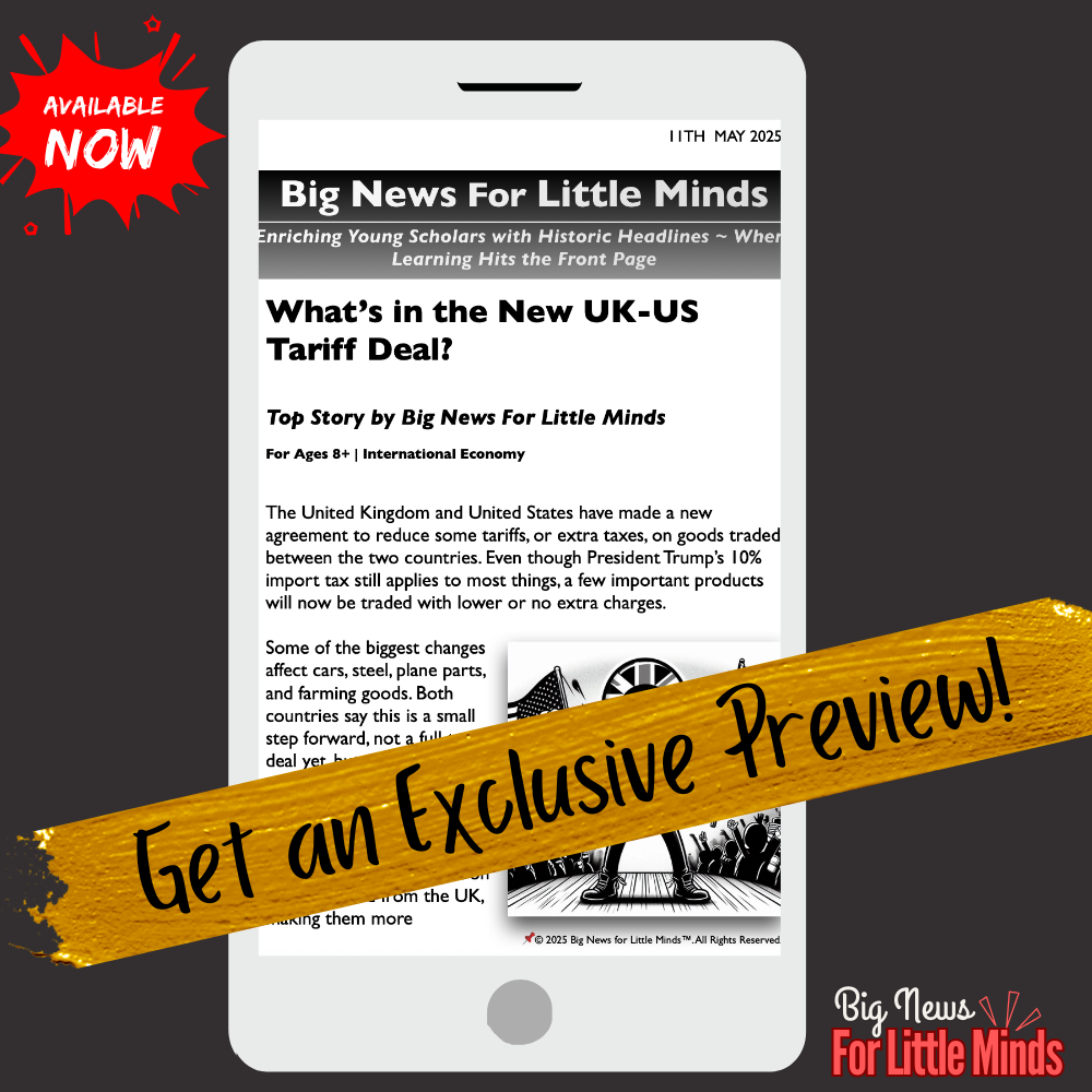 UK-US Tariff Deal 2025: What You Should Know About Tariff Talks. Kids Article Pack with TWO Freebies!