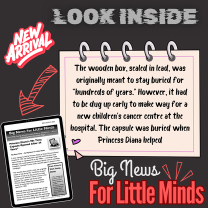Princess Diana’s Forgotten Time Capsule Found: Newspaper & Freebie Worksheets