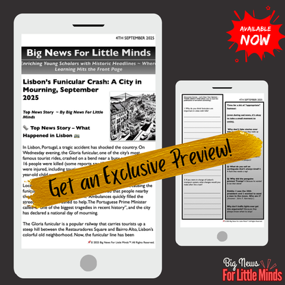 Lisbon Funicular Crash 2025, What are Funiculars? Kids Article Package & Freebies!
