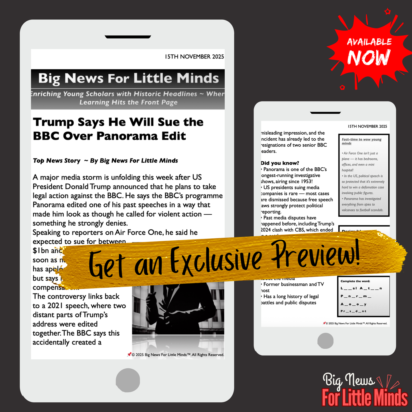 Trump vs Panorama: The Dispute Behind the Headlines: Kids Newspaper on this Drama!