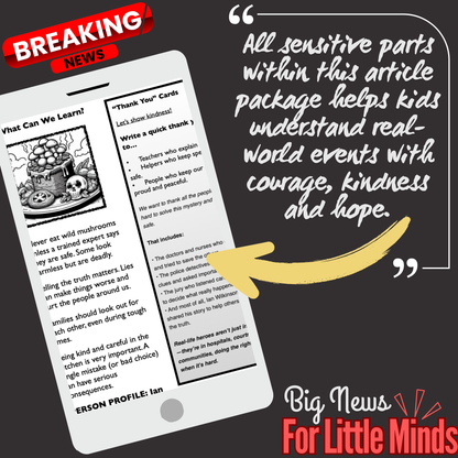 Mystery of the Mushroom Lunch, Australia: True Crime Stories for Kids & Freebie Worksheets