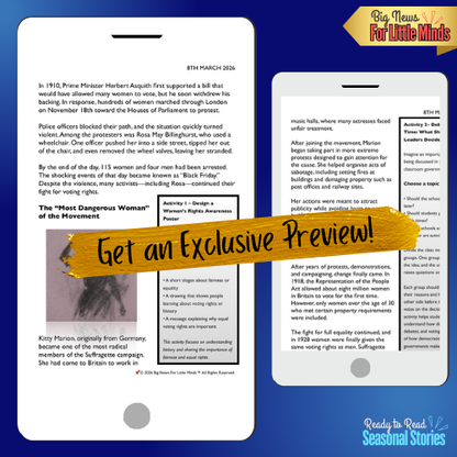 The Suffragettes: Girls Who Changed the Rules of Democracy: Women's History Month Article Pack!