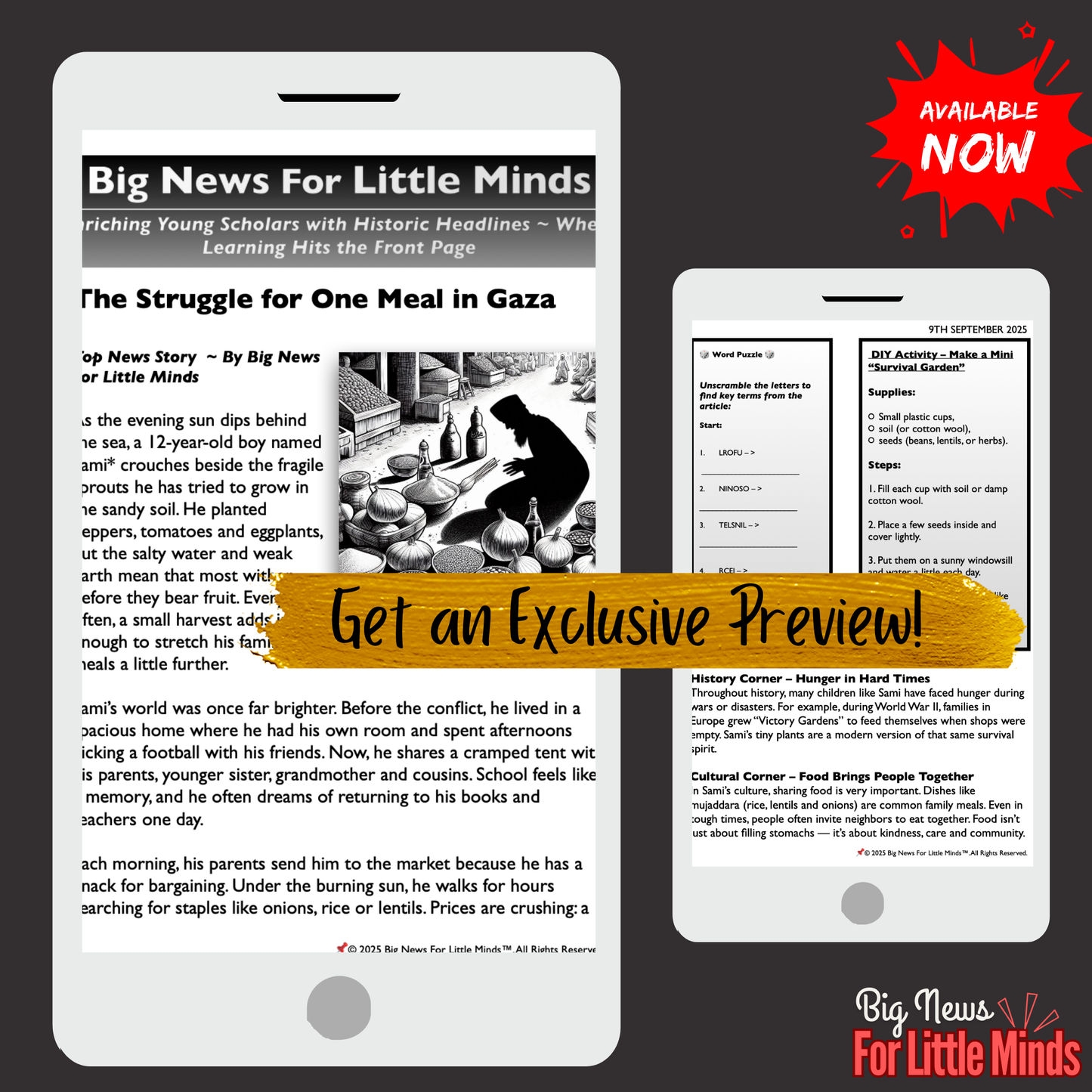 Gaza Hunger Diary: The Journey of One Meal: Kids Article on True Events! #FREEBIES