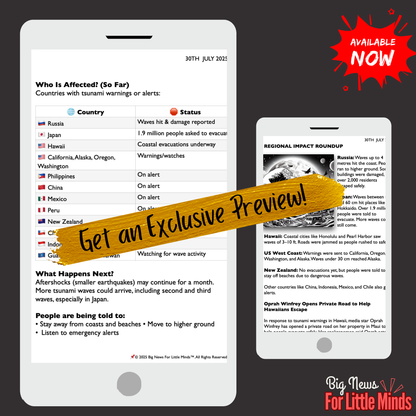Massive Earthquake Rocks Russia, Tsunami Hits US & the Pacific: Kids' Article Pack!