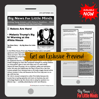 Rare Appearance: Melania Trump Talks Robots + Take It Down Act in Article Pack!