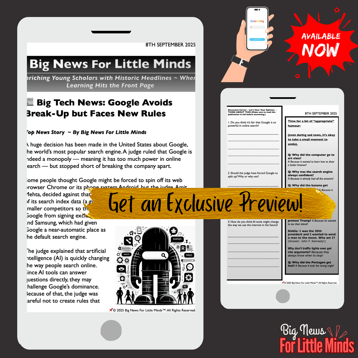 Victory for Google in Monopoly Case 2025: Kids Article Pack & Free Worksheets