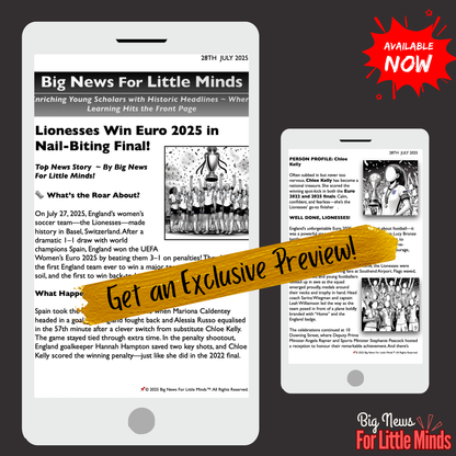 England’s Lionesses Triumph at Euro 2025 After Penalty Thriller! Article Pack with Freebie Worksheets!