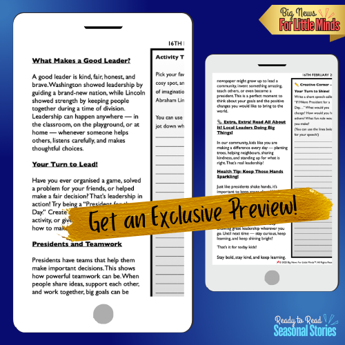Presidents’ Day Party: Leadership & History Article Package for Kids in February!